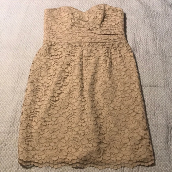 David’s Bridal nude/mauve lace dress. Fully lined - Picture 2 of 8